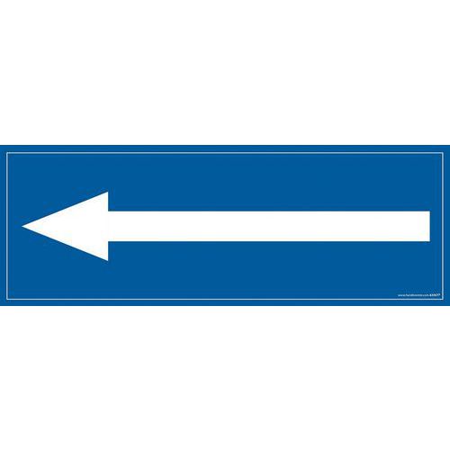 Signalisation Flèche Gauche Fond Bleu 210x75mm Pvc