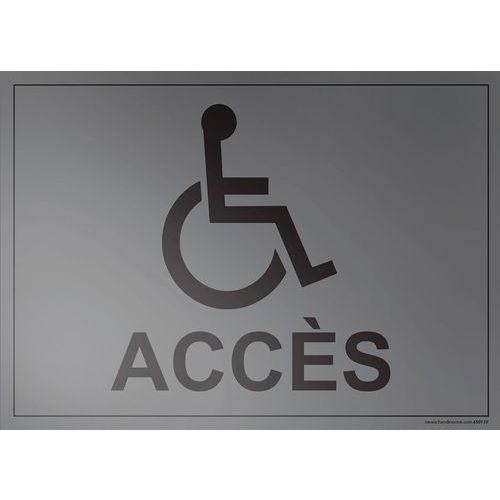 Plaque Signalétique Handicapés Inox 100x140mm - Accès Facilité - Fixation Flexible