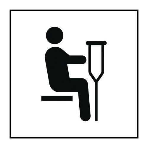 Picto Siège Personne Blessée Gravoply Noir/blanc 350x350