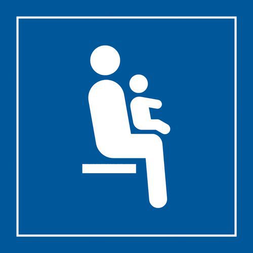 Picto Siège Enfant Bas Âge Gravoply Blanc/bleu 350x350