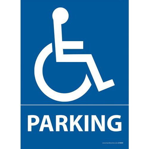 Panneau parking + pictogramme handicapé en aluminium plat Panneau parking + pictogramme handicapé en aluminium plat