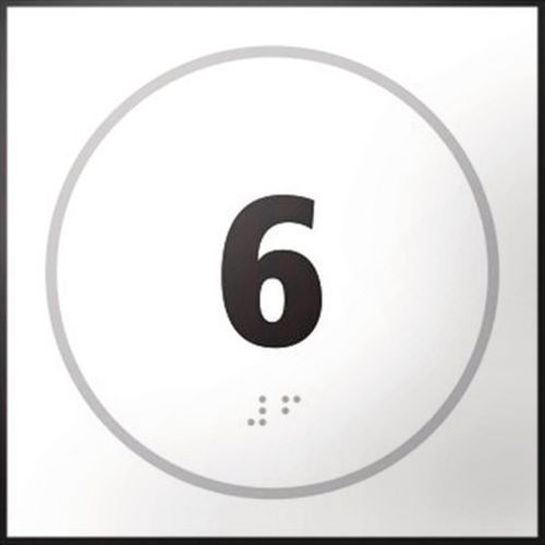 Panneau porte numéro 6 en relief et en braille Panneau porte numéro 6 en relief et en braille