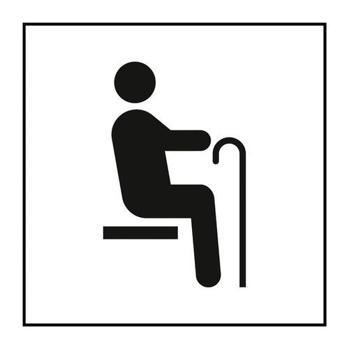 Pictogramme siège prioritaire pour personnes âgées en PVC