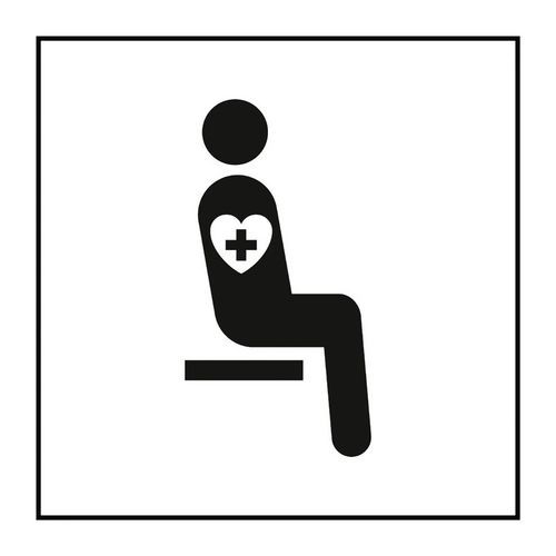 Pictogramme siège prioritaire pour personnes souffrant de troubles graves en PVC