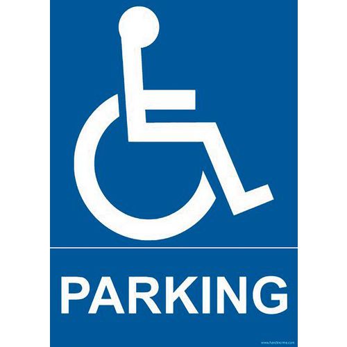 Panneau parking + pictogramme handicapé