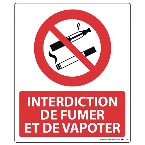 Panneau Interdiction de Fumer et Vapoter Panneau Interdiction de Fumer et Vapoter
