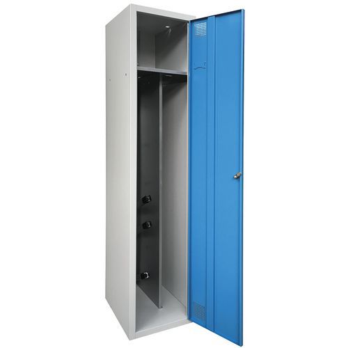 Akaze - Vestiaire Séchant Industrie Salissante 1 Colonne Clé Bleu - 180x40x50cm - 3 Cases - Acier Laqué - Éco-responsable