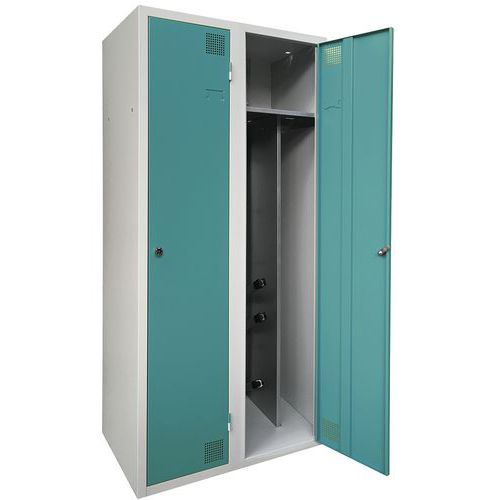 Armoire Industrie Salissante 2 Colonnes Clé Vert Foncé