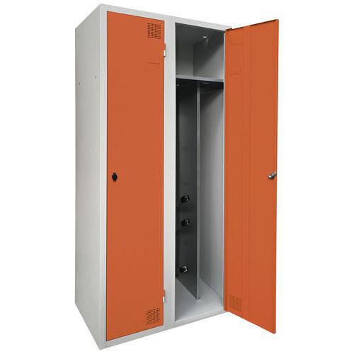 Armoire Industrie Salissante 2 Colonnes Moraillon Rouge