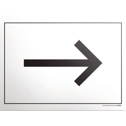 Lot de 5 - Plaque Gravée Picto Flèche Fond Blanc