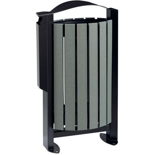 Corbeille 60 Litres Avec Cendrier 3 Litres - Latte Recyclée