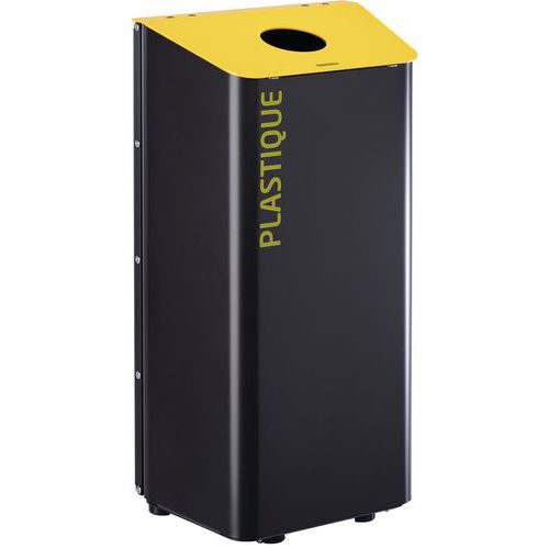 Corbeille à Poser Ou à Fixer - 80 Litres Gris - Jaune