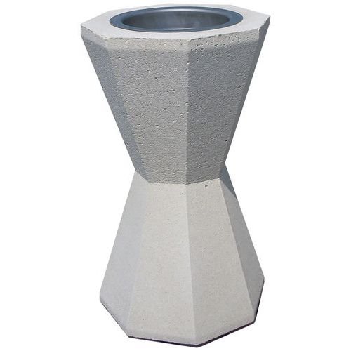 Rossignol Pro - Cendrier Keops 1.5 L Béton Blanc - Extérieur - 65cm Hauteur - Robuste et Durable