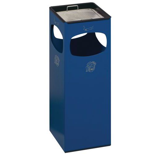 Cendrier Poubelle En Métal Bleu 22l