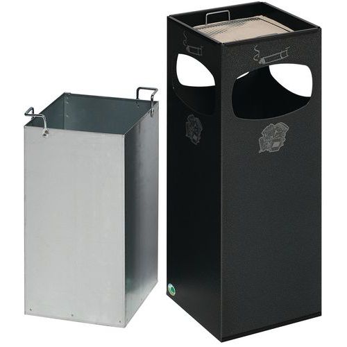 Cendrier Poubelle En Métal Argent Antique 22l