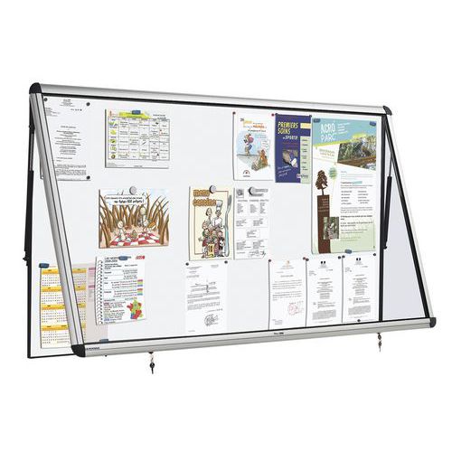 Ulmann - Vitrine d'affichage extérieur murale 99,5 x 178,5 cm Aluminium Gris - Porte relevable magnétique - 24 feuilles - Éco-responsable