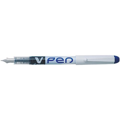 Pilot - Stylo plume V-Pen effaçable bleu - Pointe moyenne 0.4 mm - Jetable et pratique