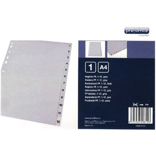 Intercalaires En Plastique Numériques A4
