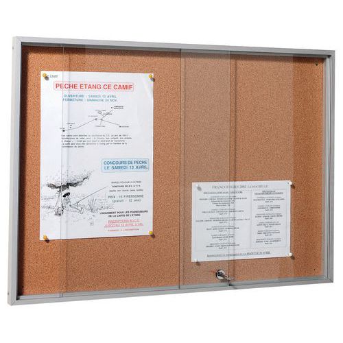 Planorga - Vitrine Murale Millénium Fond Liège - 95x132 cm - 18 Feuilles A4 - Intérieur - Gris