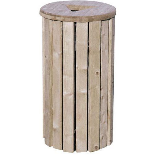 Procity - Poubelle d'extérieur Genève 100L Bois Naturel - Capacité 100L - Hauteur 85cm - Usage Collectivité
