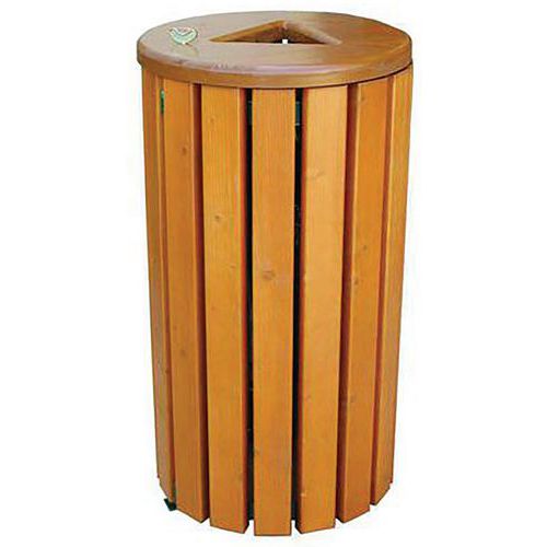 Procity - Poubelle d'extérieur Genève 100L Acajou Bois - Grande Capacité 100L - Design Élégant