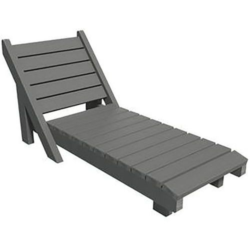 Espace Urbain - Bain de soleil Equateur Gris - Plastique Recyclé 100% - Ergonomique 25 ans Garantie
