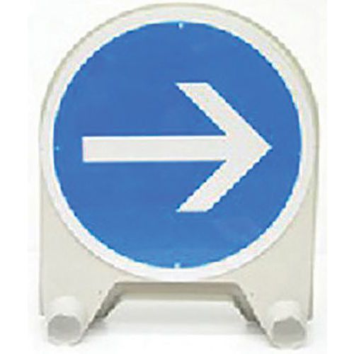 Panneau de signalisation temporaire BK21 Rond Obligation T1 Plastique - 2 ans garantie