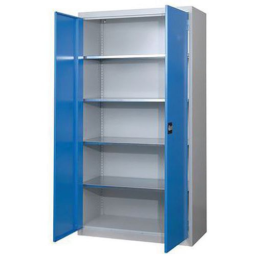 Armoire à Porte Battante 100x195x50 Cm 7035 Gris/ 5012 Bleu