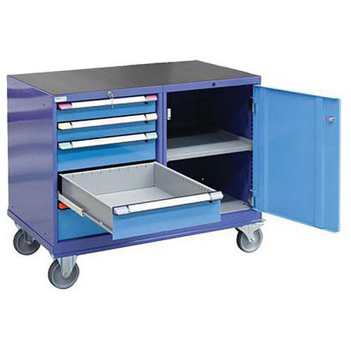 Desserte Top Caoutchouc H1030xl1210xp695 Mm Bleu Pigeon/ciel