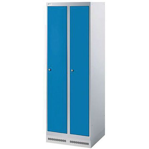 Armoire-vestiaire 2 Compart. 7035 Gris/5012 Bleu