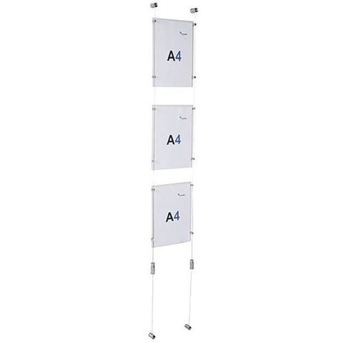 Ulmann - Kit affichage câble A3 vertical sol/plafond - Plexiglas/Alu - 5 ans garantie