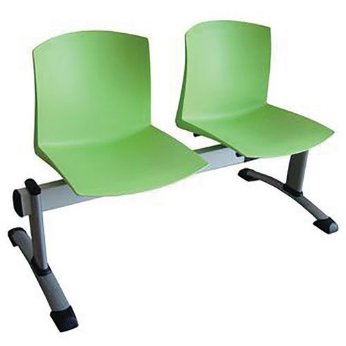 Banquette poutre POOL 2 places coque Verte structu. Gris al - Siège Poutre - 2 places - Vert - Métal - Usage Accueil