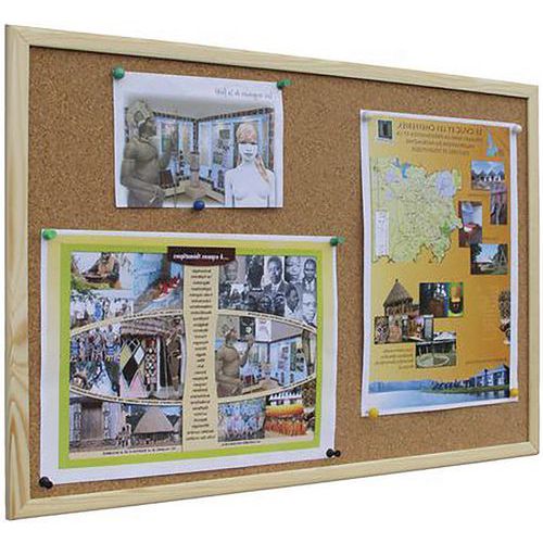 Lot de 5 - Panneaux D'affichage Cadre Bois Fond Liège 30 X 40