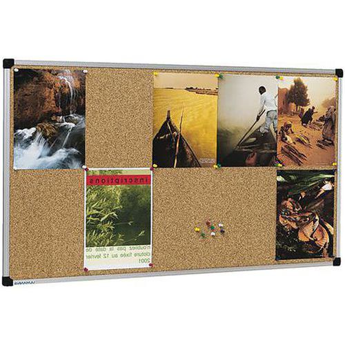 Ulmann - Panneau d'affichage liège uni gris 94x173 cm - Éco-responsable, NF Environnement, PEFC