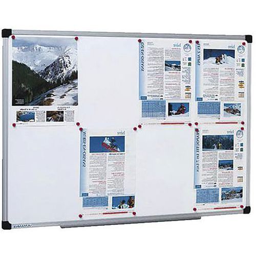 Ulmann - Panneau d'affichage émaillé Gris 94x173 cm - Éco-responsable NF Environnement