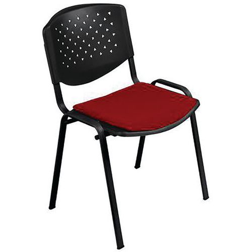Chaise Prisma Piètement Et Dossier Noir Assise Rouge