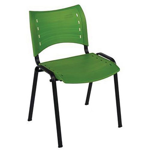 Chaise Brady Piètement Noir Assise/Dossier Vert Empilable Polypropylène Métal 4.3kg