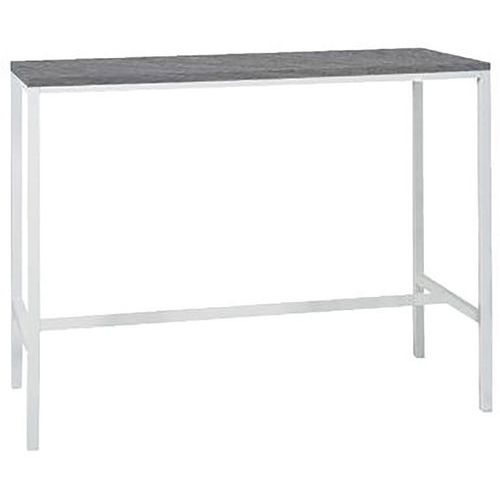 Mange Debout Loki 140x60 Cm Piét. Blanc Plateau Gris Cendre