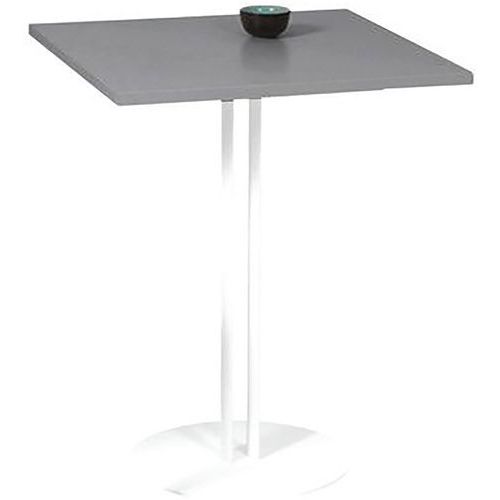 Table Roxane Piètement 2 Tubes 60 X 60 Cm Gris Cendré/ Blanc