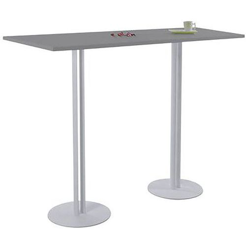 Table Roxane 140 X 40 X 74 Cm 2 Pieds Gris Cendré/gris