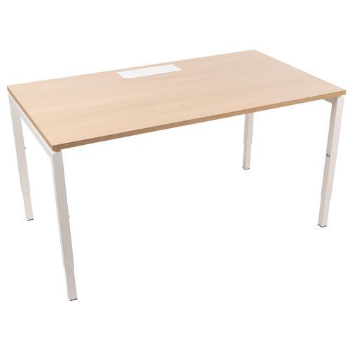 Bureau Droit 140 Cm Pieds U Ajustables Chêne/blanc Manutan