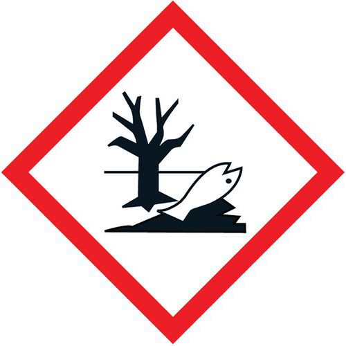 Manutan Expert - Panneau Risque Environnemental CLP Adhésif Polyester Losange 24 Étiquettes/Planche Norme ISO 7010