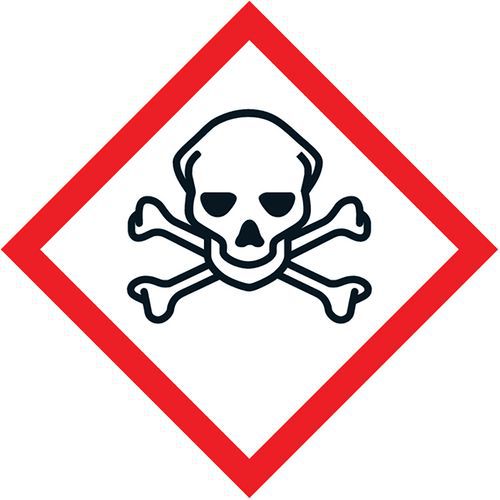 Manutan Expert - Panneau CLP Toxique Adhésif Polyester - 24 Étiquettes/Planche - Signalétique Sécurité ISO 7010