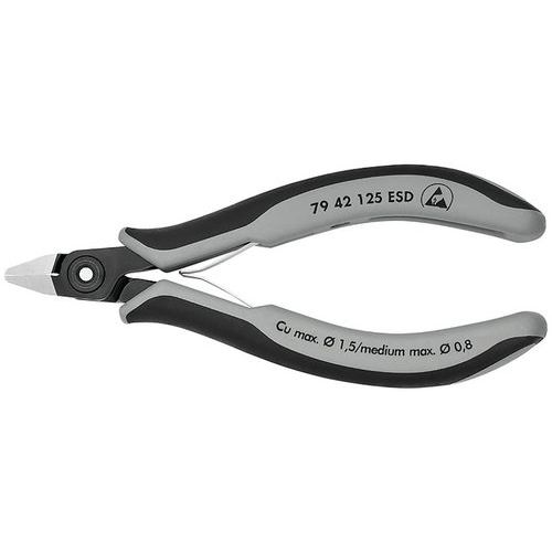 Pince Coupante Tête Pointue Sans Biseau 125mm - Avec Ressort - Esd