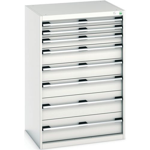 Armoire d'atelier Bott SL-86, 8 tiroirs, 130.6 kg, H120cm, gris clair