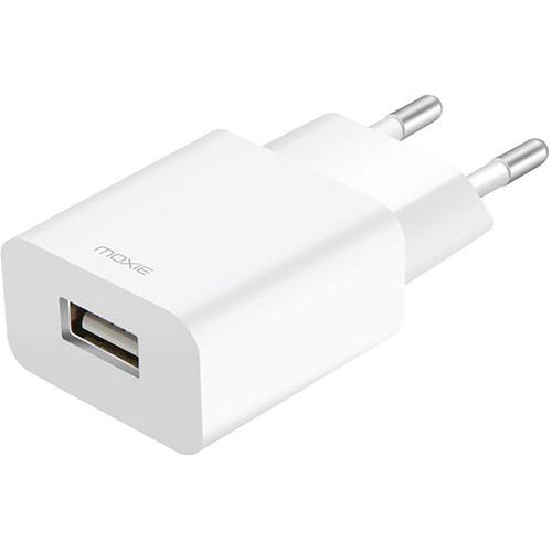 Chargeur secteur USB pour iPad, iPhone et tablettes - Blanc - Moxie Chargeur secteur USB pour iPad, iPhone et tablettes - Blanc - Moxie