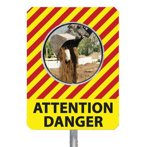 Miroir Provisoire Pour Chantier Avec Message Â« Attention Danger Â»