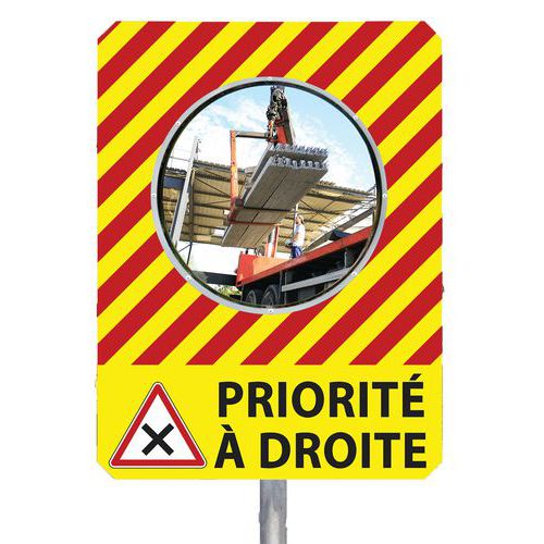 Miroir Provisoire Pour Chantier Avec Message Â« Priorité à Droite Â»