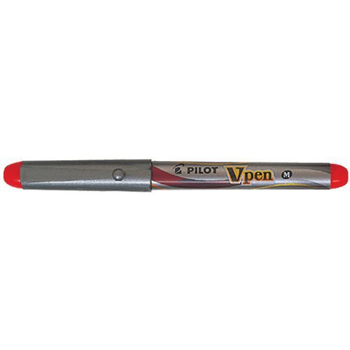 Stylo Plume V-pen Silver Rouge