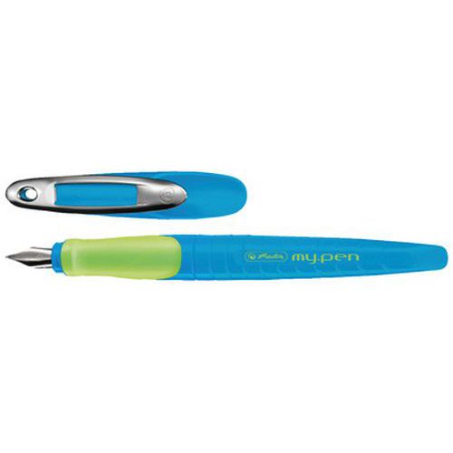 Stylo Plume My.pen Plume: L Bleu Clair / Vert Fluo